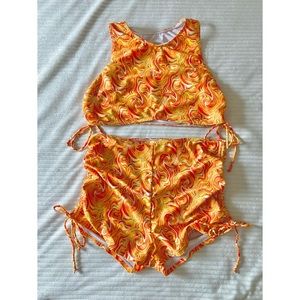 Orange Y2K Two Piece Swimsuit